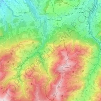 Plasselb topographic map, elevation, terrain