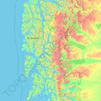 Parque Nacional Bernardo O'Higgins topographic map, elevation, terrain