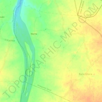 Macha topographic map, elevation, terrain