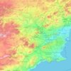 Region of Murcia topographic map, elevation, terrain