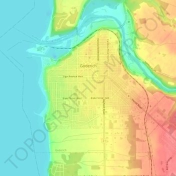 Goderich Topographic Map Elevation Terrain   Thumbnail 