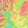 Blaxland topographic map, elevation, terrain