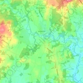 Loxwood topographic map, elevation, terrain
