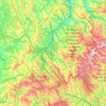 Os Ancares topographic map, elevation, terrain