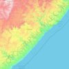 Wild Coast Region topographic map, elevation, terrain