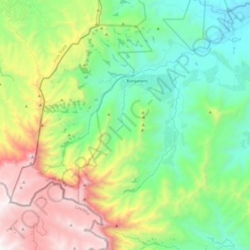 Okhahlamba Ward 6 topographic map, elevation, terrain