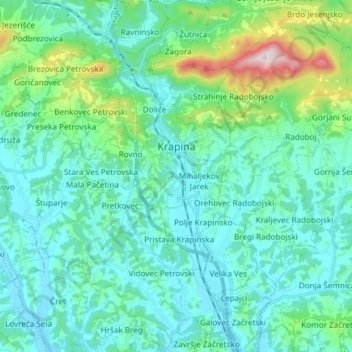 Grad Krapina topographic map, elevation, terrain