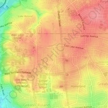 The Orchards topographic map, elevation, terrain