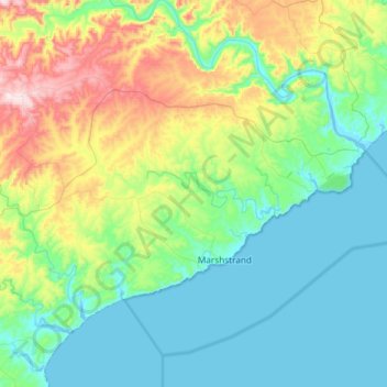 Great Kei Ward 6 topographic map, elevation, terrain