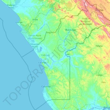 Provinz Cabinda topographic map, elevation, terrain
