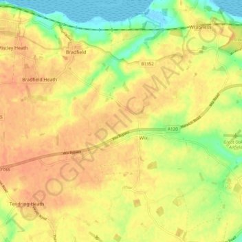 Wix topographic map, elevation, terrain