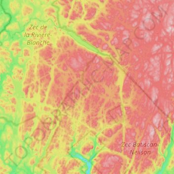 Lac-Blanc topographic map, elevation, terrain