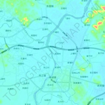 棉湖镇 topographic map, elevation, terrain