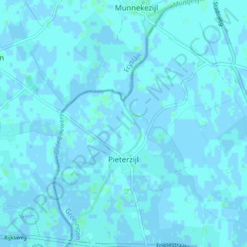 Pieterzijl topographic map, elevation, terrain