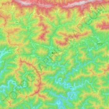 Yusuhara topographic map, elevation, terrain