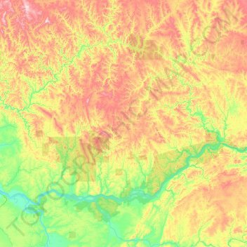 Motyginsky Rayon topographic map, elevation, terrain