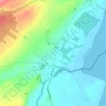 Muff topographic map, elevation, terrain