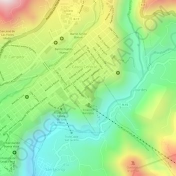 Parroquia El Sagrario topographic map, elevation, terrain