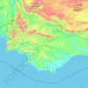 Overberg District Municipality topographic map, elevation, terrain