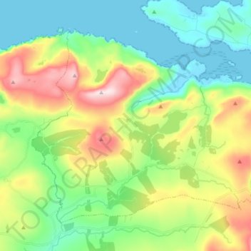 Innishkeel ED topographic map, elevation, terrain