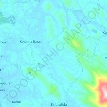 Kayanna topographic map, elevation, terrain