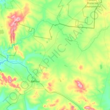 Dipaleseng Ward 2 topographic map, elevation, terrain