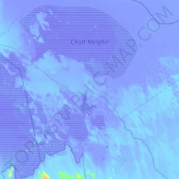 Chott Melghir topographic map, elevation, terrain