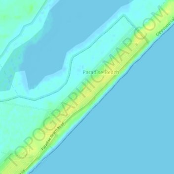 Paradise Beach topographic map, elevation, terrain