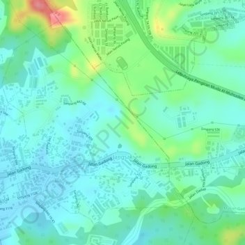 Jangsak topographic map, elevation, terrain
