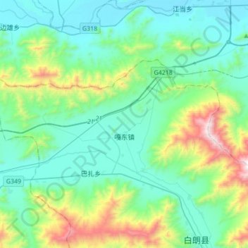 Gadong topographic map, elevation, terrain