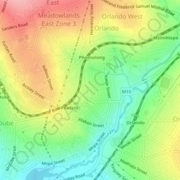 Johannesburg Ward 39 topographic map, elevation, terrain