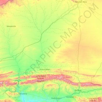Prince Albert Local Municipality topographic map, elevation, terrain