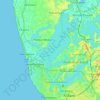 Ashtamudi Lake topographic map, elevation, terrain