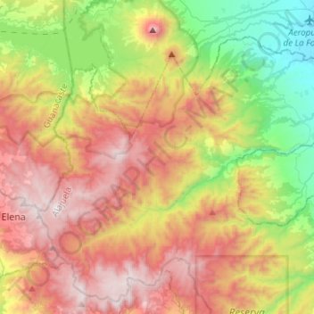 Peñas Blancas topographic map, elevation, terrain