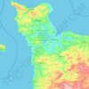 Cotentin Peninsula topographic map, elevation, terrain