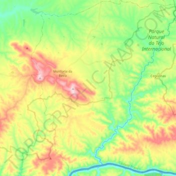 Monforte da Beira topographic map, elevation, terrain