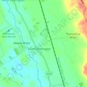 South Otterington topographic map, elevation, terrain