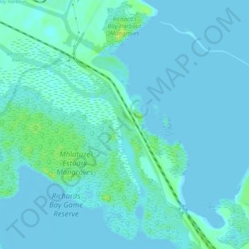 Richard's Bay Harbour Mangroves topographic map, elevation, terrain