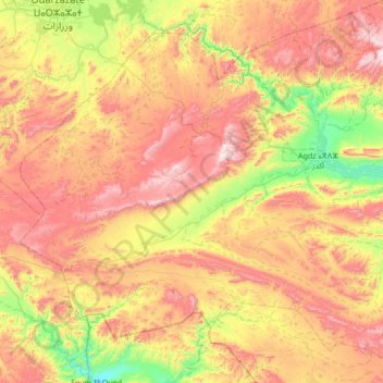 Tansifte تانسيفت topographic map, elevation, terrain