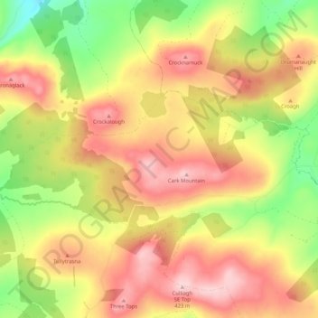 Cark topographic map, elevation, terrain