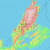 Cape Bretoneiland topographic map, elevation, terrain