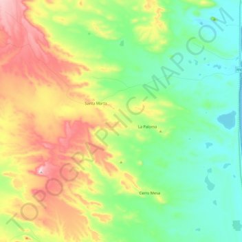 La Paloma topographic map, elevation, terrain