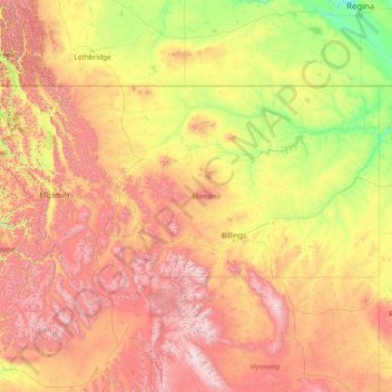Montana topographic map, elevation, terrain