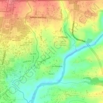 Tinga Labac topographic map, elevation, terrain