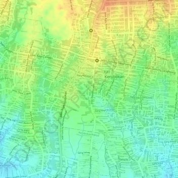 Kerobokan topographic map, elevation, terrain