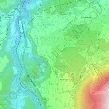 Igls topographic map, elevation, terrain