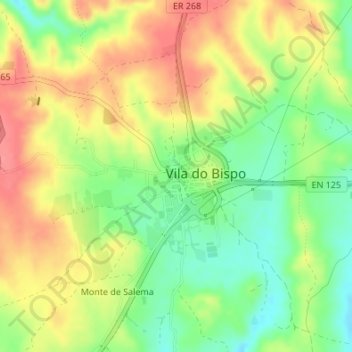 Vila do Bispo topographic map, elevation, terrain