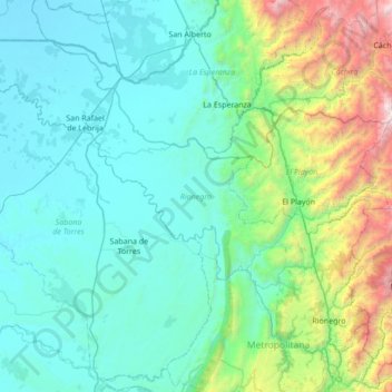 Rionegro topographic map, elevation, terrain