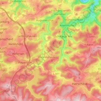 Verse topographic map, elevation, terrain