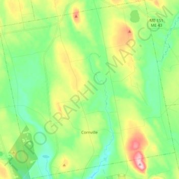 Cornville topographic map, elevation, terrain